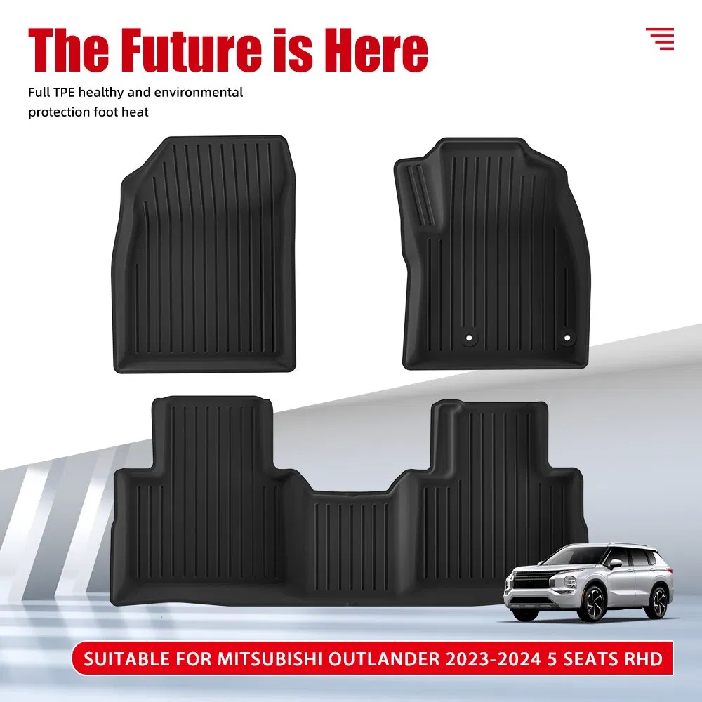 Alfombrilla de maletero trasero impermeable de alta calidad 3D revestimientos de piso TPE alfombrilla de maletero a prueba de polvo para Mitsubishi Outlander 2023-2024 5 asientos