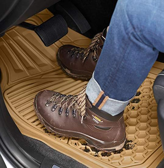 Fundamentos 4 Alfombrilla de Piso para Coche de Alta Resistencia, Beige