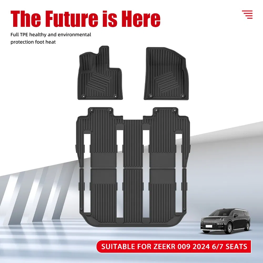 Nuevas Llegadas Alfombrilla de Coche a Prueba de Polvo Fácil de Limpiar TPE 3D Alfombrilla de Suelo para Zeekr 009 2024 6/7 Asientos