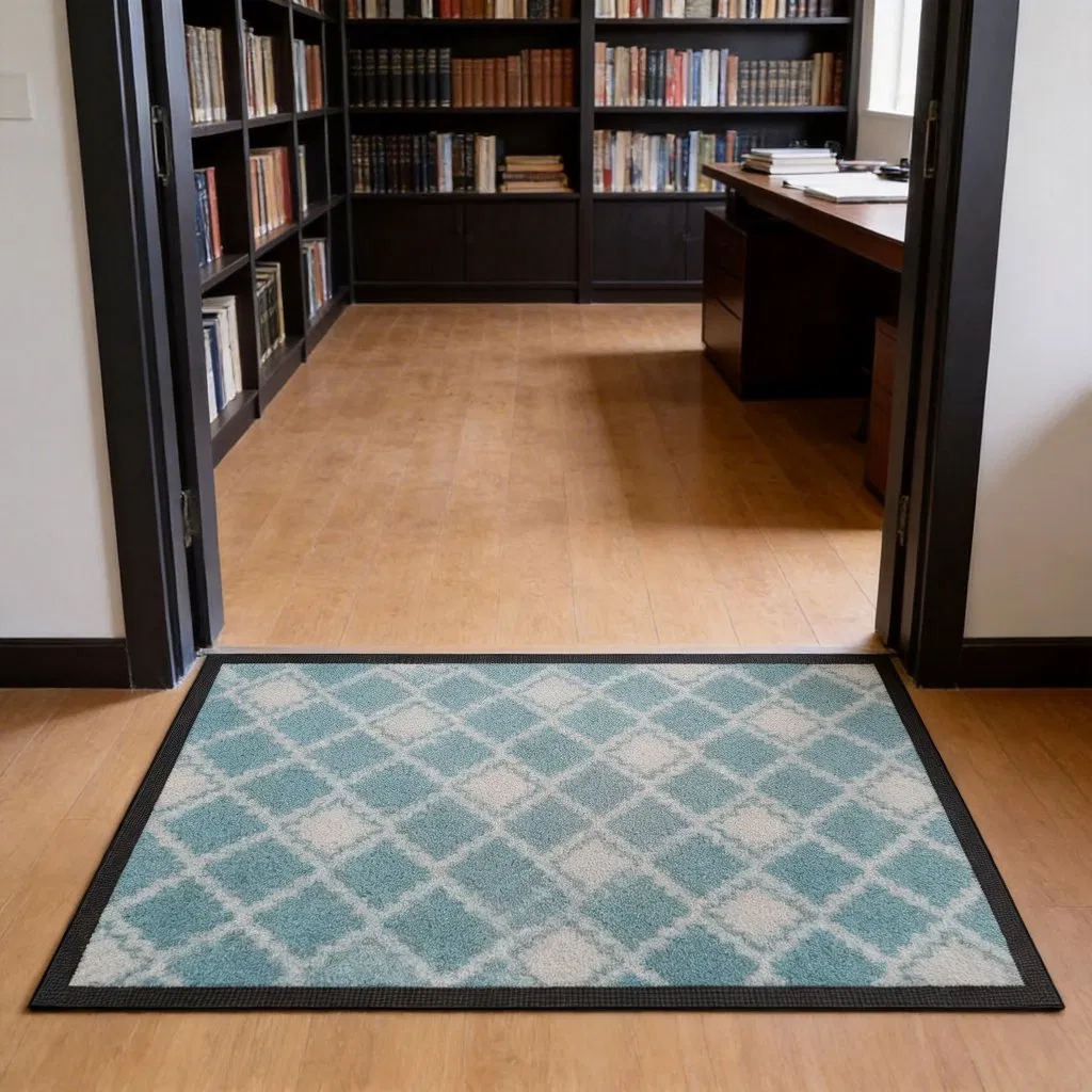Alfombra de goma para exteriores de alta resistencia, alfombra de lujo con patrón personalizado y logo para mat de piso en almacenes industriales y muelles de carga