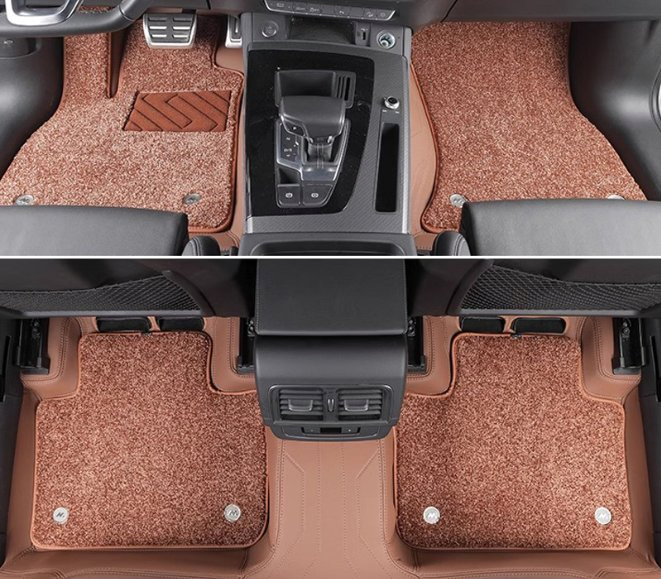 Alfombrillas de coche diseñadas especialmente, asiento del conductor, asiento del pasajero, cojín del asiento trasero, cuero personalizado de cobertura completa