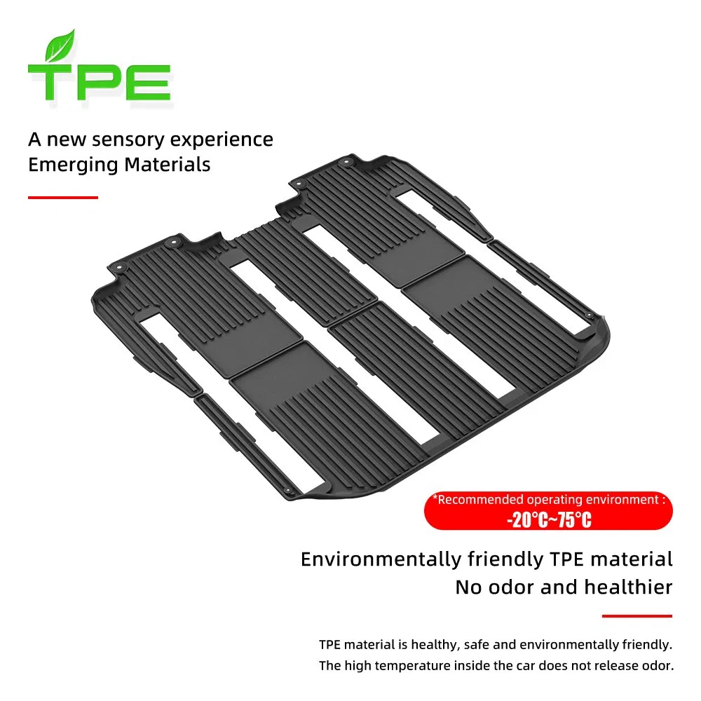 Nuevas Llegadas Alfombrilla de Coche a Prueba de Polvo Fácil de Limpiar TPE 3D Alfombrilla de Suelo para Zeekr 009 2024 6/7 Asientos