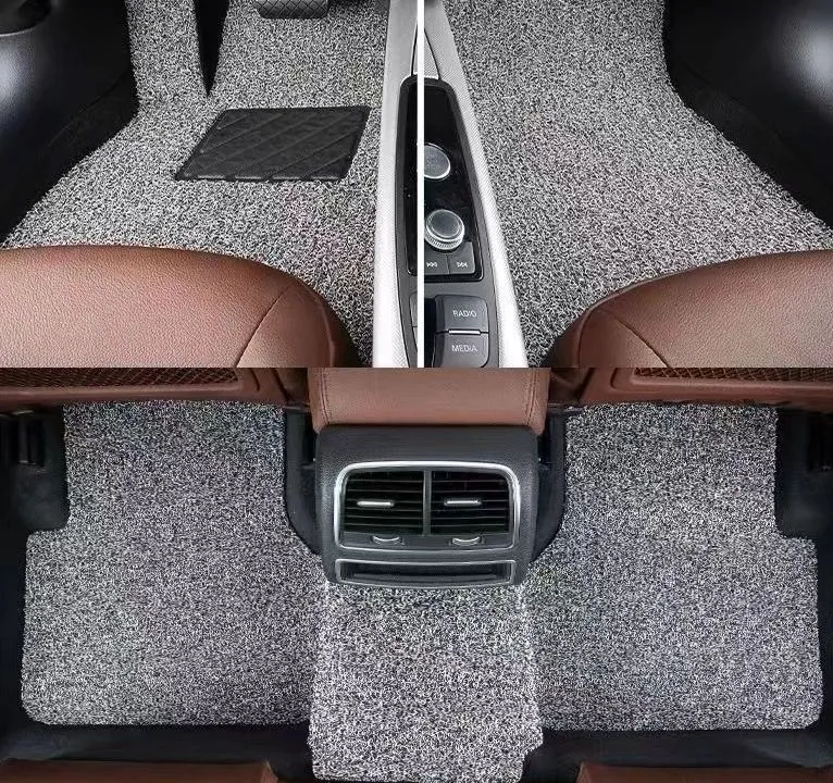 Alfombrillas de coche de PVC grueso antideslizantes con superficie de coco