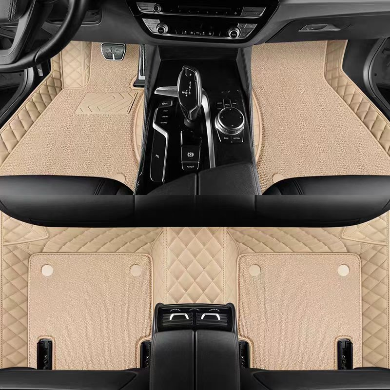 Alfombrillas de coche diseñadas especialmente, asiento del conductor, asiento del pasajero, cojín del asiento trasero, cuero personalizado de cobertura completa