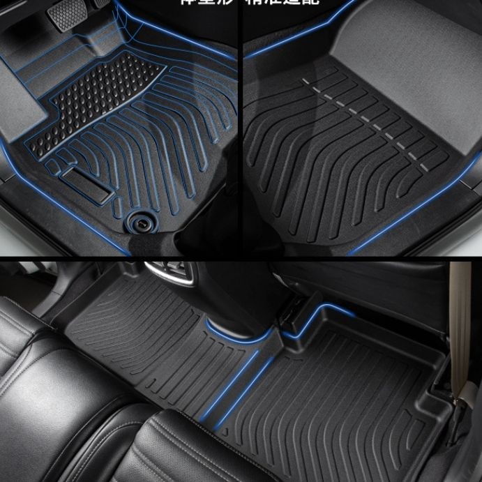 Mats de coche de plástico TPE personalizados y a prueba de agua 5D alfombrillas de suelo negras al por mayor para KIA