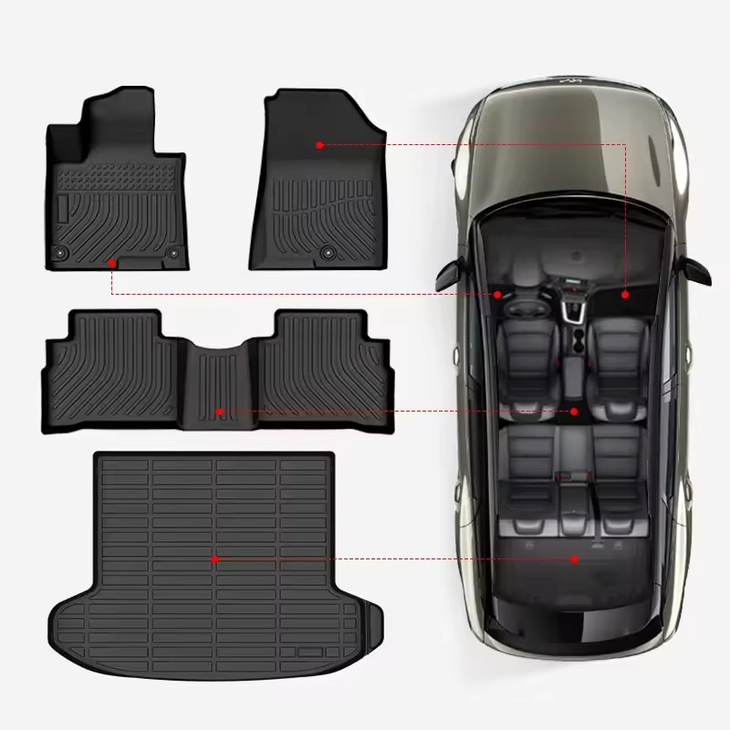 Accesorios de cuero para automóviles, tapete de piso para automóvil