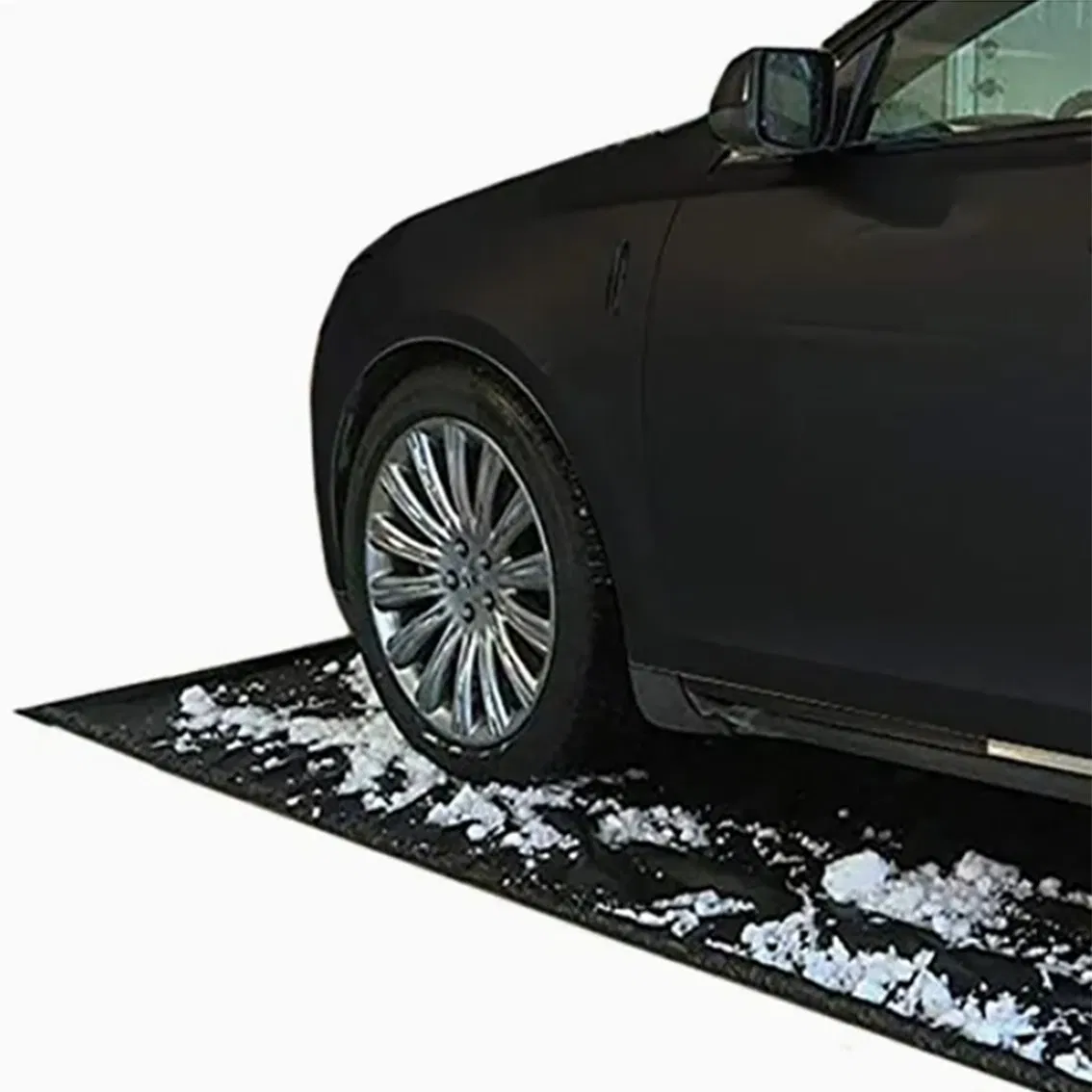 Alfombrilla de lavado de coches de PVC resistente con bermas plegables para proteger el suelo del garaje, fácil de almacenar y para el mantenimiento del vehículo