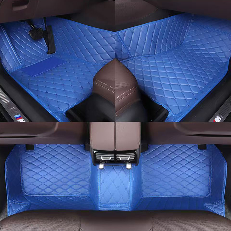 Alfombrillas Antideslizantes Prensadas en Caliente 5D para BMW 7 Serie F01 F04 2009-2012 Sedán Alfombrillas de Piso de Coche de Lujo de Cuero