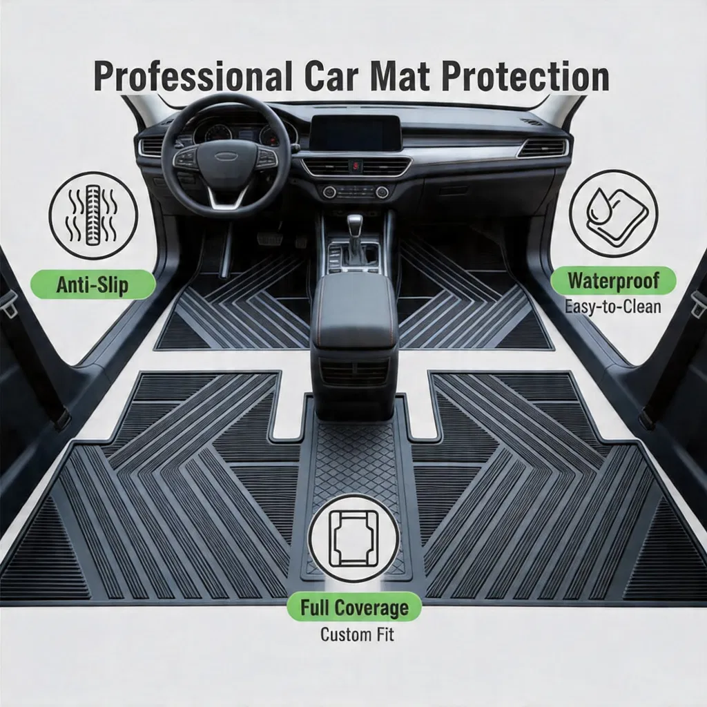 Alfombrilla de coche de látex personalizada de color colorido tipo universal