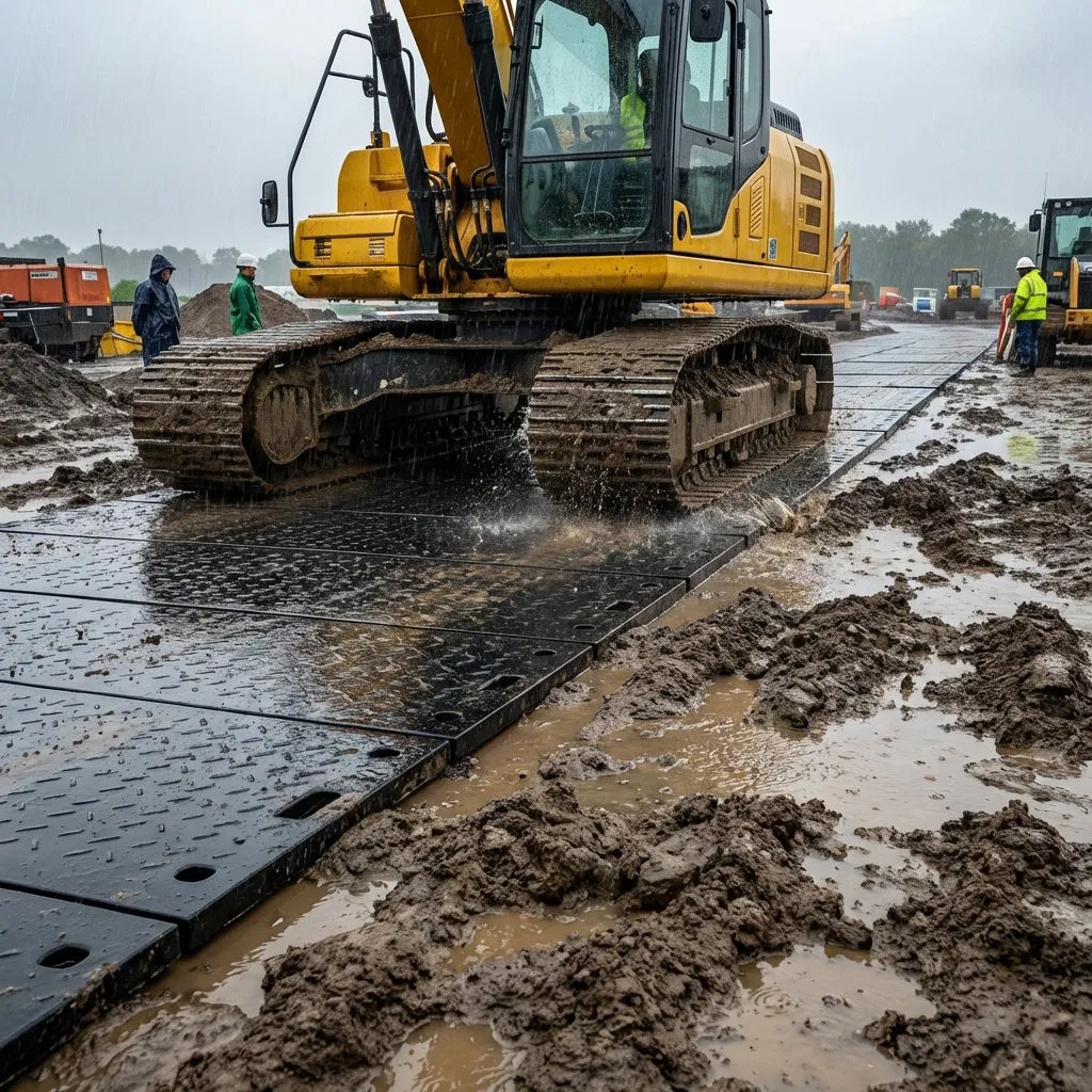 Mats de protección de suelo duraderos y de alta resistencia para césped y carretera, mat temporal de acceso