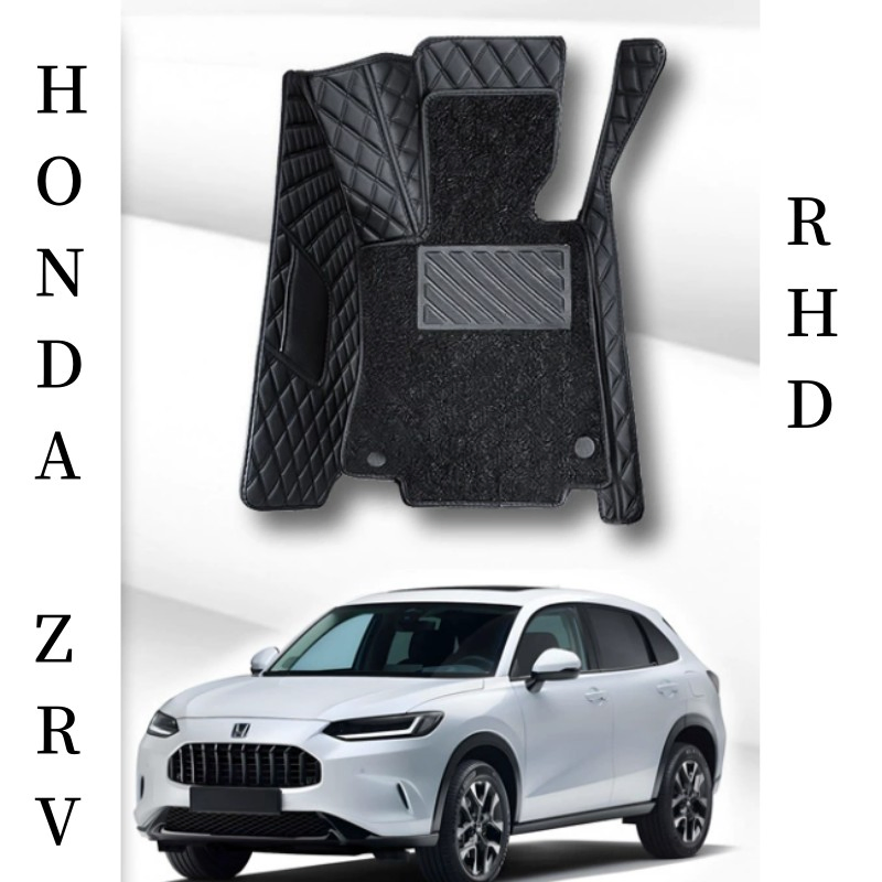 1 Juego 3D Alfombrillas de goma para automóvil de doble capa, protección para todas las condiciones climáticas, totalmente cubiertas y antideslizantes para Honda Zrv Rhd