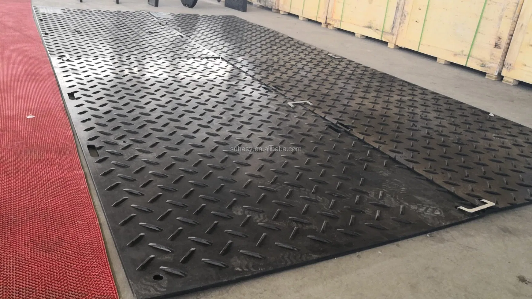 Matriz de suelo de HDPE de alta resistencia antideslizante para vía temporal para construcción de grúas y excavadoras, personalizado OEM