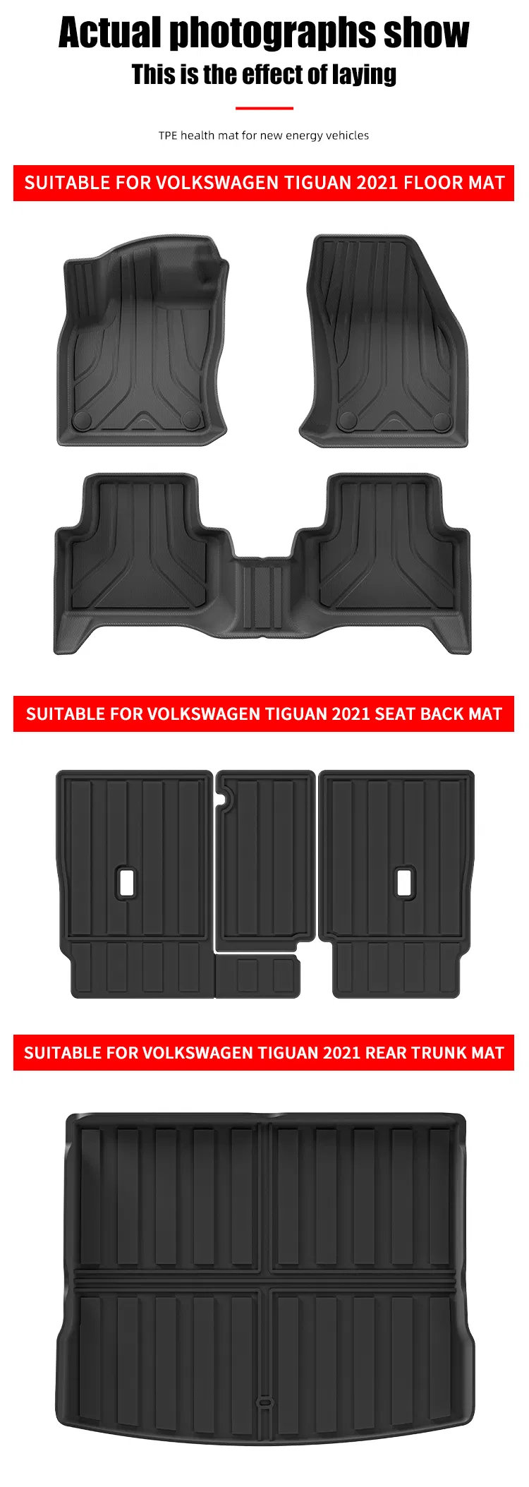 para Volkswagen Tiguan 2021 Alfombrilla de respaldo de asiento