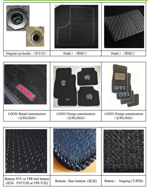 Accesorios de Auto Alfombrilla de Nylon Original Alfombra para el Suelo del Coche