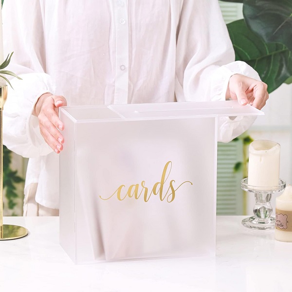 Cheap Frosted Acrylic Wedding Card Box With Slot Manufacturers, Service