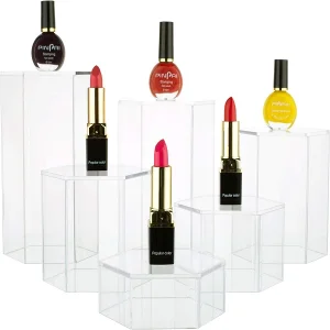 Wholesale Crystal Transparent Hexagonal Acrylic Cosmetic Display Stand Suppliers, Factories