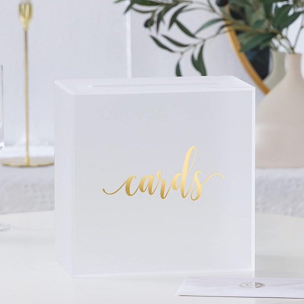 Cheap Frosted Acrylic Wedding Card Box With Slot Manufacturers, Service