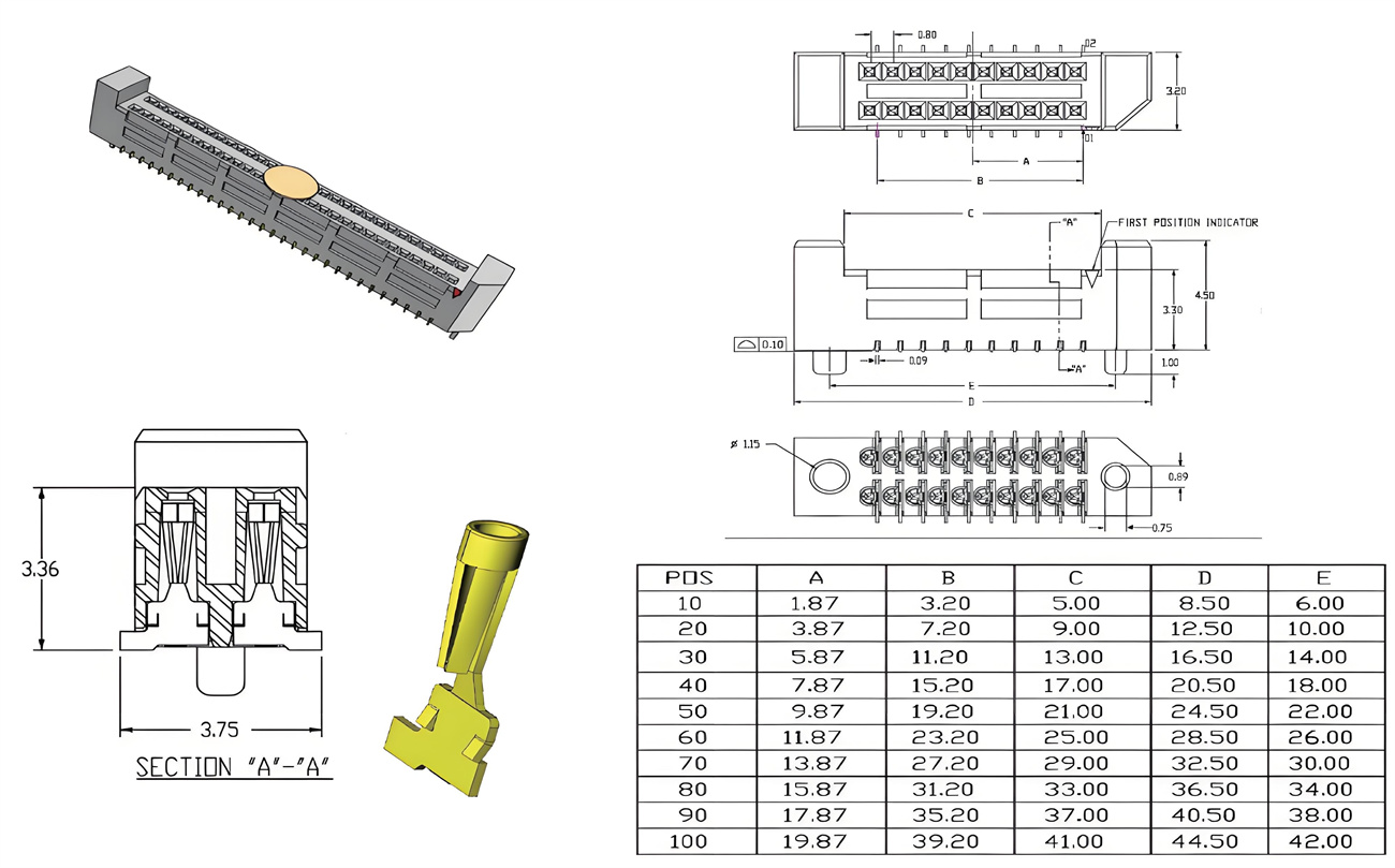 Round Hole Series - 0.80mm Pitch Socket