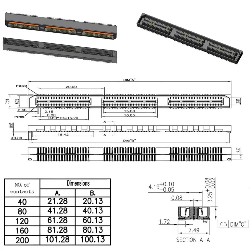 OEM 80X Series-0.80mm Pitch(High Speed Transmission Electrical Connectors) Supplier, Exporters