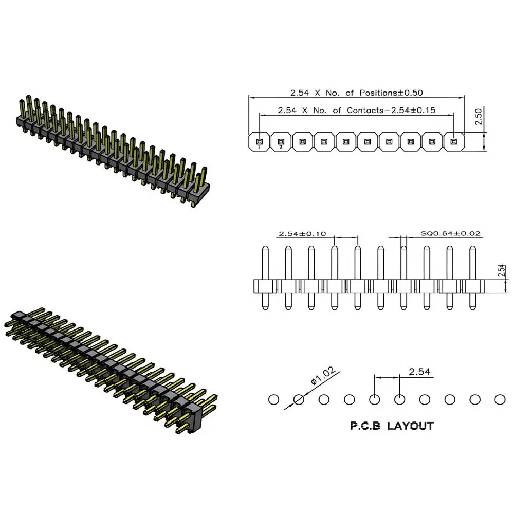 OEM Pin Header Series - 2.54mm pitch Supplier, Exporter