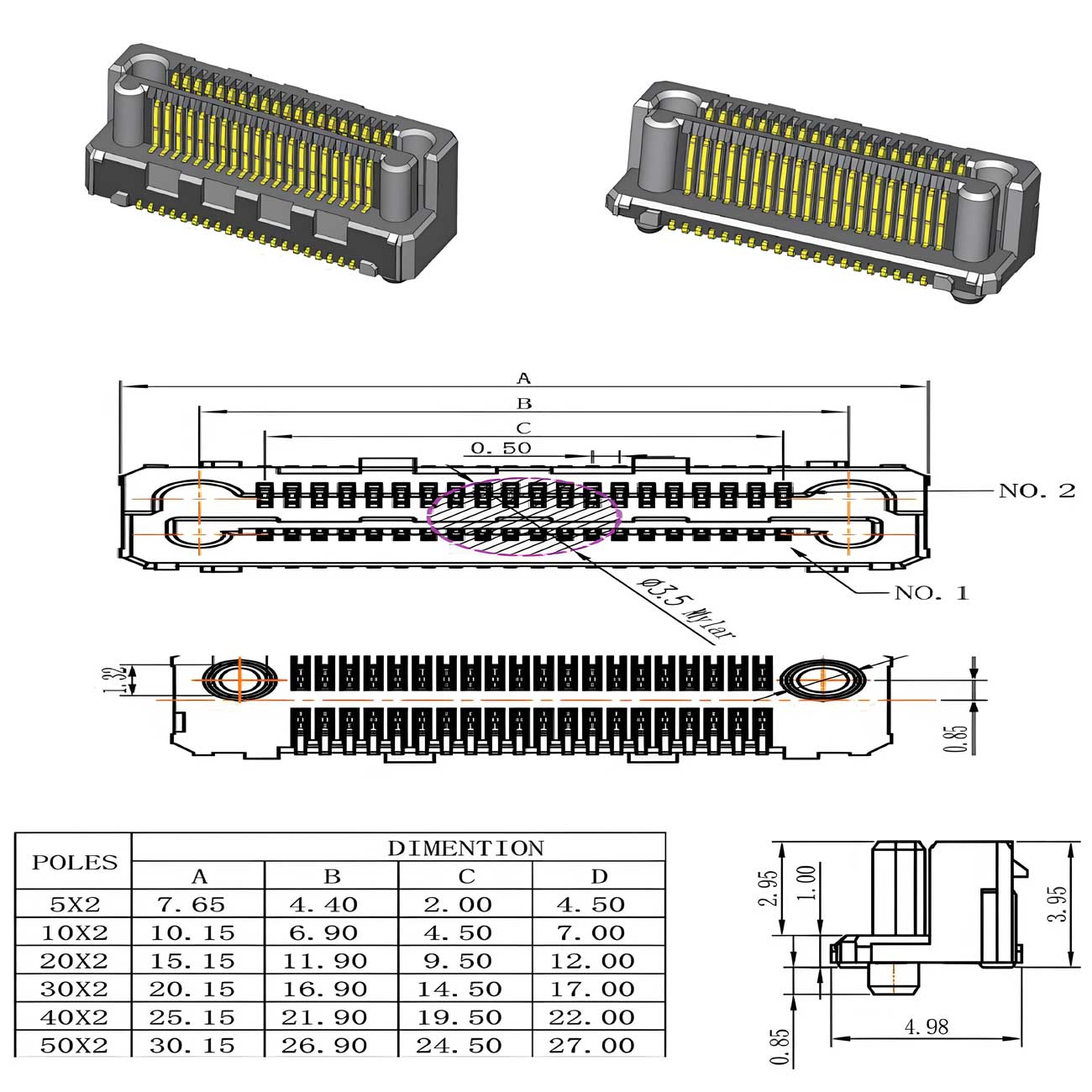 Male-and-female-same-body-series-0.50mm-Pitch-Plug-And-Socket