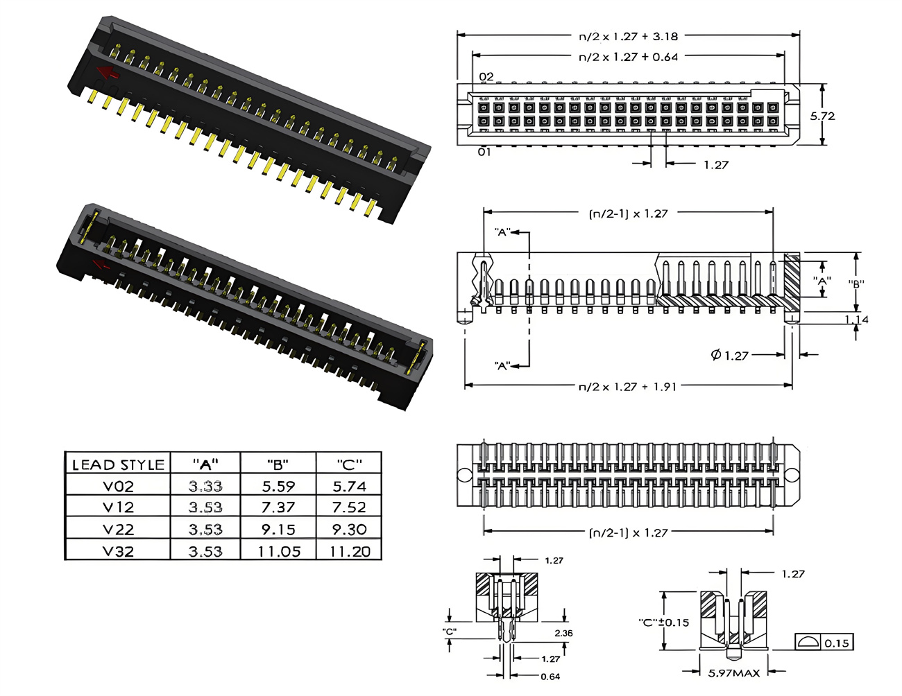 Round Hole Series - 1.27mm Pitch Plug