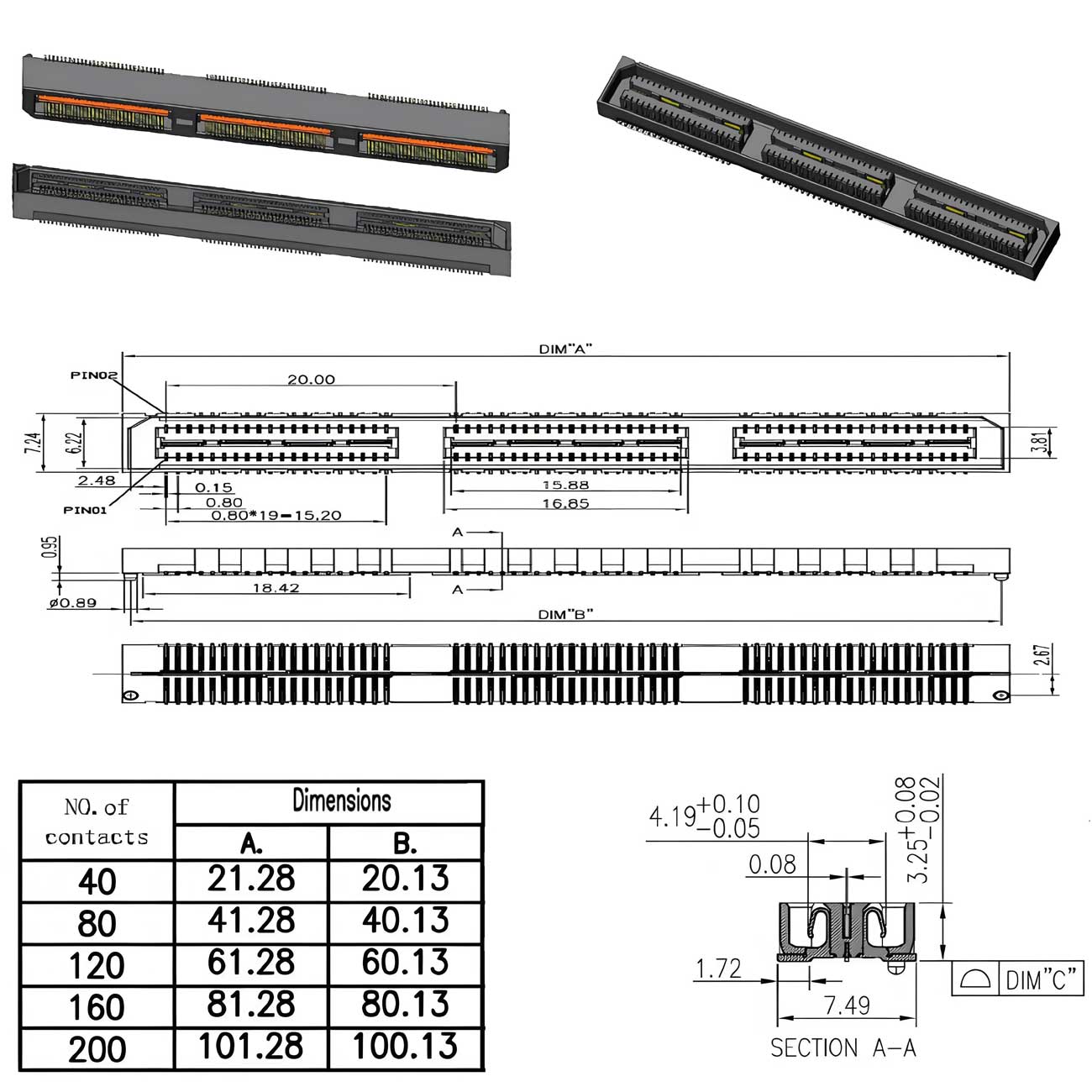 80X Series - 0.80mm Pitch Socket