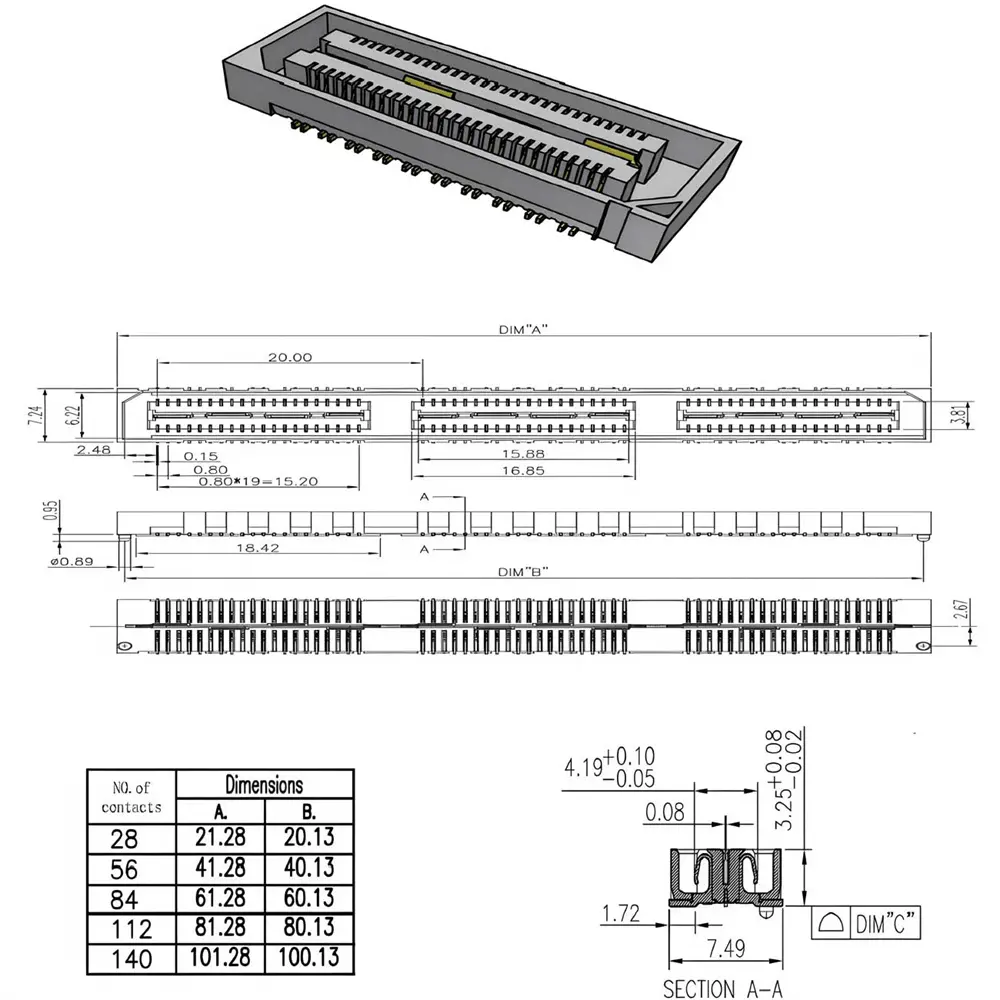 OEM 80X Series-0.80mm Pitch(High Speed Transmission Electrical Connectors) Supplier, Exporters