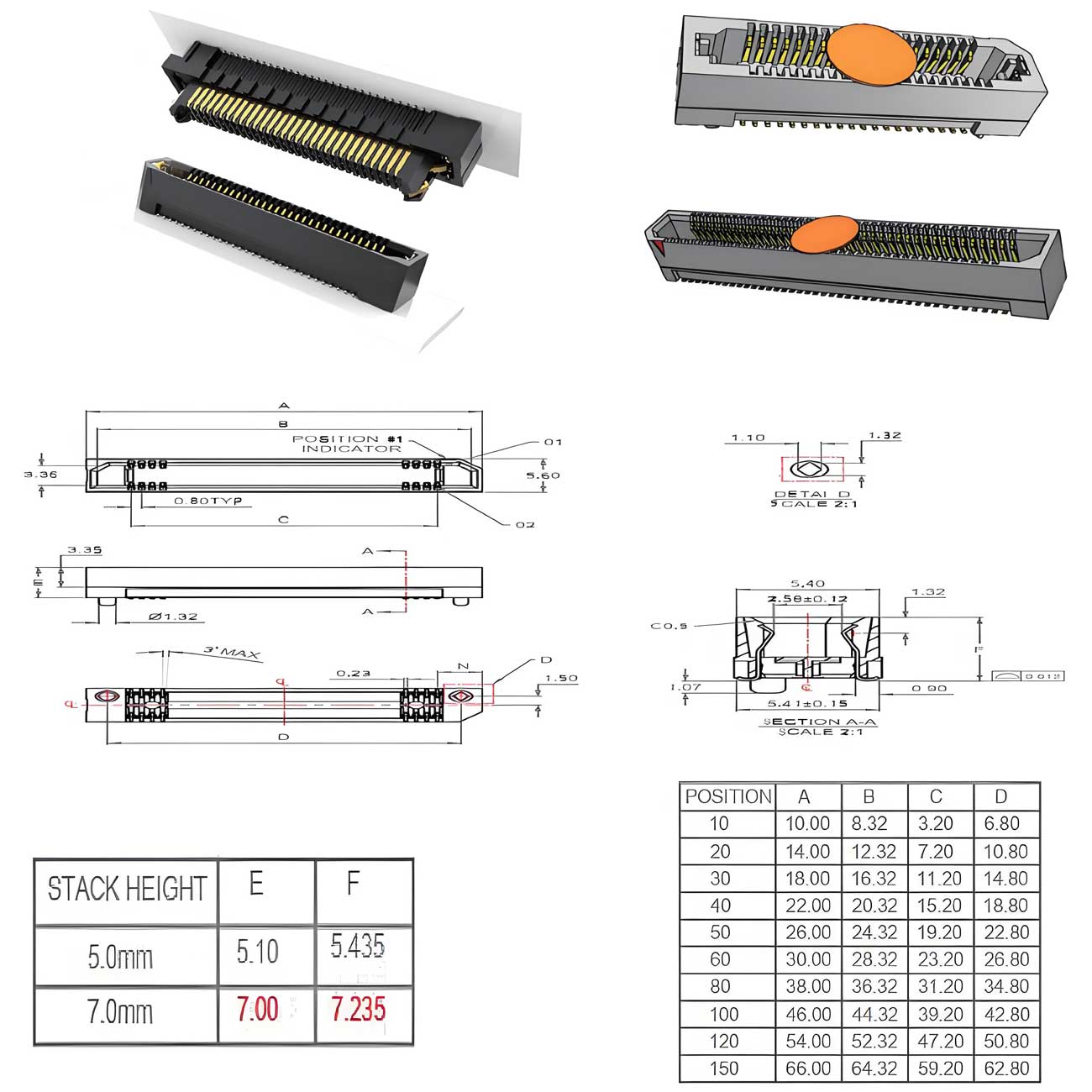 800X Series - 0.80mm Pitch Socket