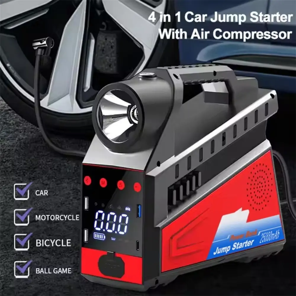 Wholesale High Quality Large Capacity Car Jump Starter Portable Inverter Generator Hot Selling Mobile Power Supply Lithium Ion Battery (25000mAh) Manufacturer, Exporters