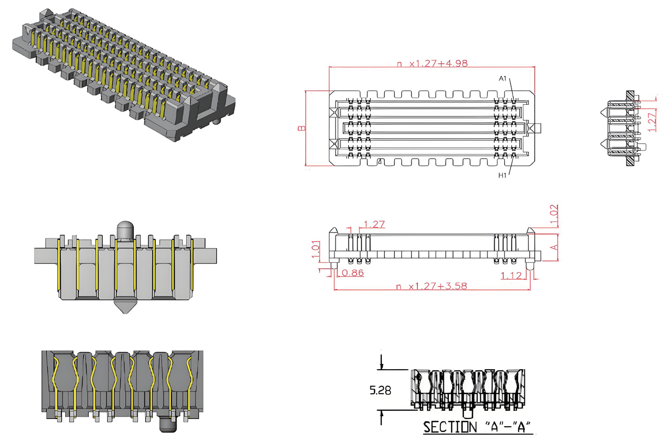 Multi-row series - 1.27mm pitch plug