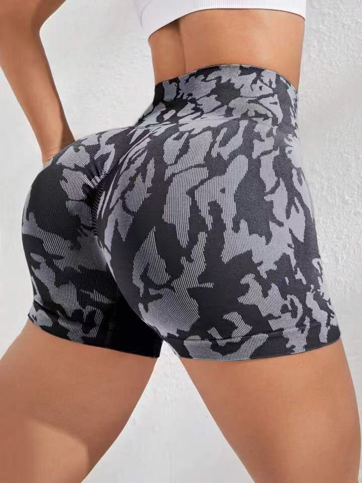 Custom Manufacturers Spandex Nylon Sports Shorts Leopard Printed Running Fitness Yoga Leggings for Women Workout