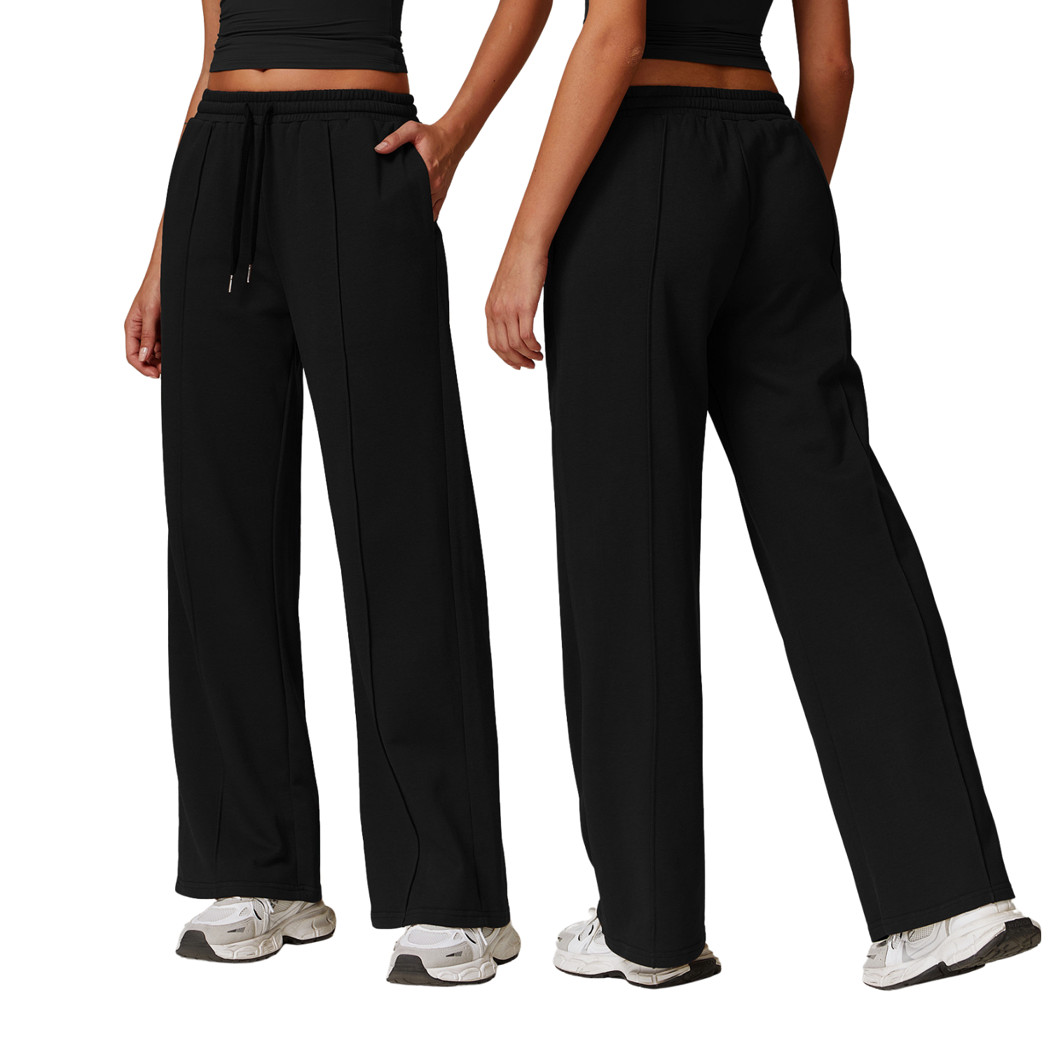 Custom Women Wide Leg Sweatpants Loose Fit Casual Lounge Pants Comfy Yoga Gym Activewear Trousers Homewear Pants