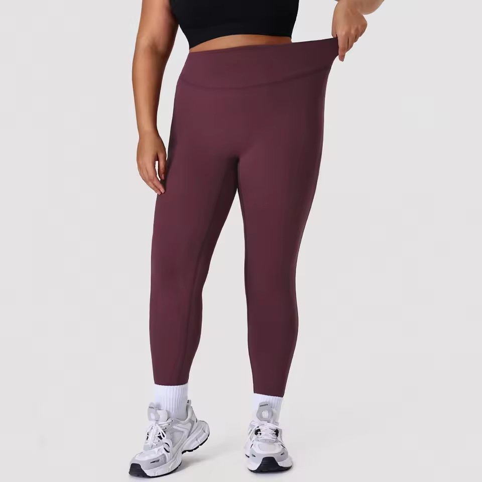 High-Waisted Butt-Lifting Seamless Solid Yoga Pants Women Breathable Plus Size Outdoor Tights Four-Way Stretch Quick-Dry Running Pants
