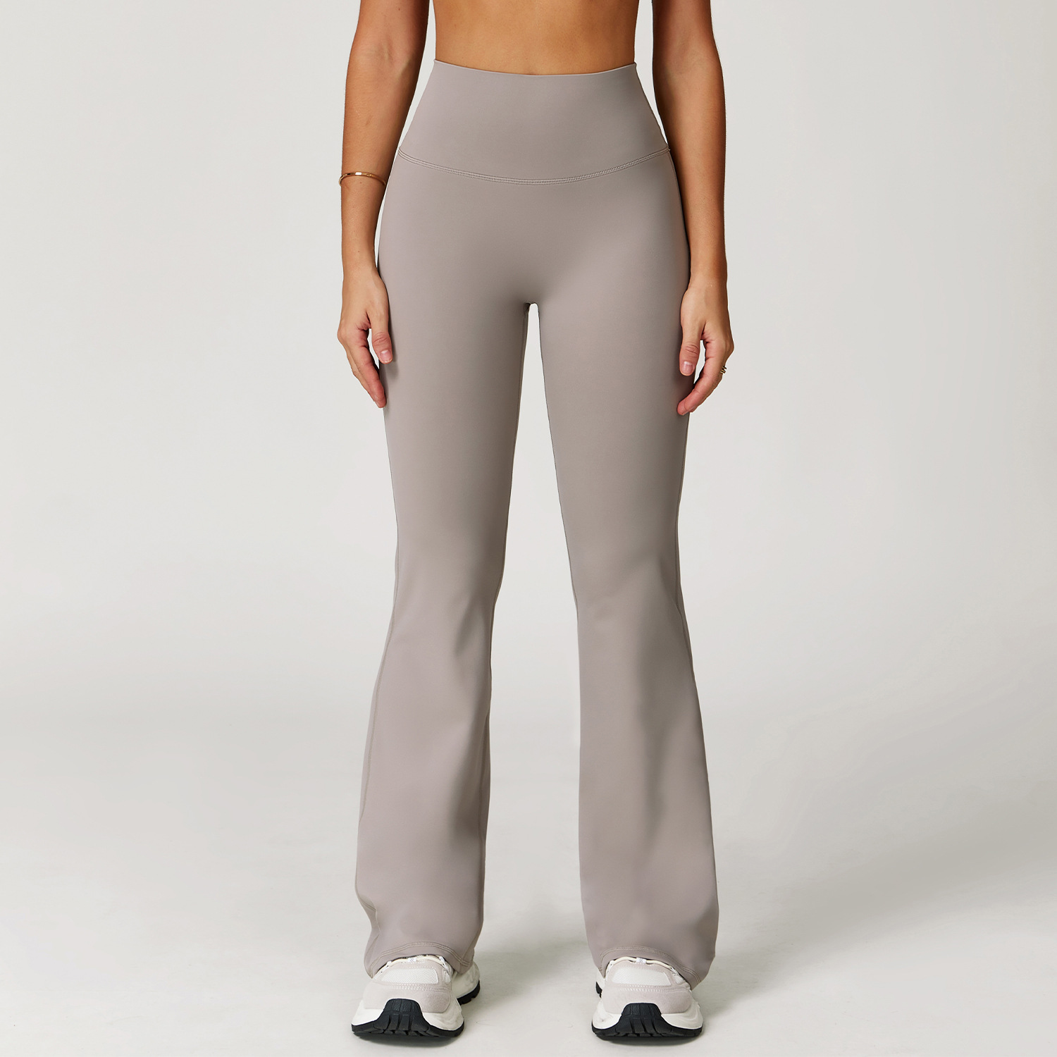 Casual Winter High Waist Flared Wide Leg Pants Elastic for Yoga Pilates Sports Fitness Exercise-Regular Fit Print Flat Front