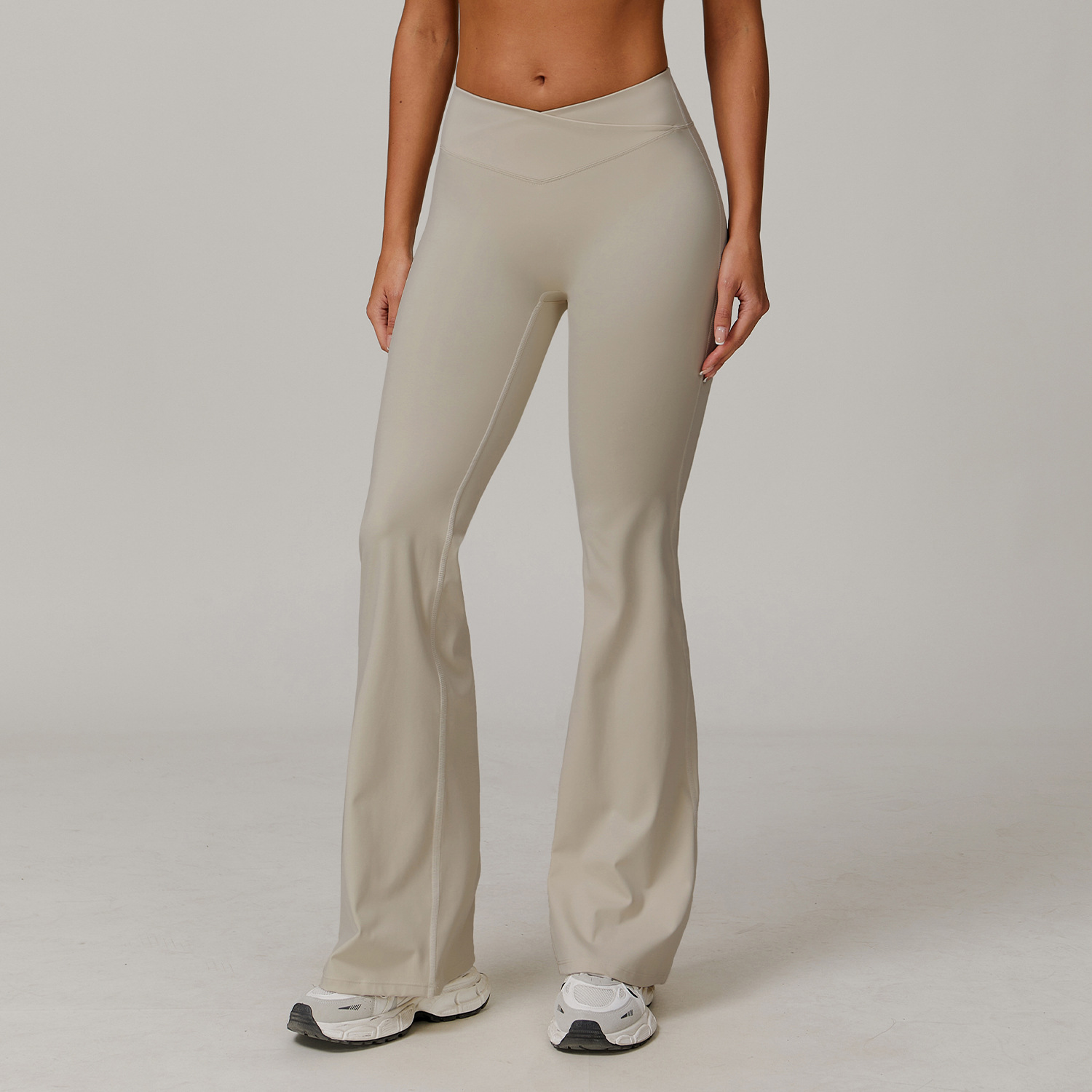 Women's Yoga Pants Bootcut Workout Leggings Flare Casual Lounge Pants With Pockets High Waist And Tummy Control Flare Leggings