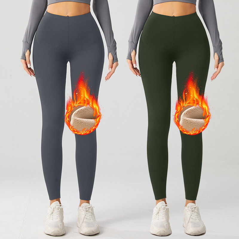 Women High Waist Thick Thermal Leggings Warm Winter Fleece Lined Butt Lifting Unique Design Yoga Winter Leggings