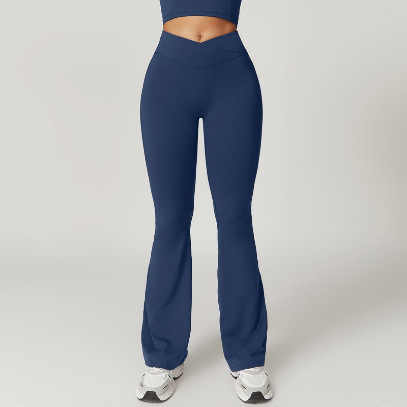 Customized logo Butt Lifting Women Yoga Pants Solid Color Gym Fitness Clothing Women Yoga High Waist Sports Yoga Flared Leggings
