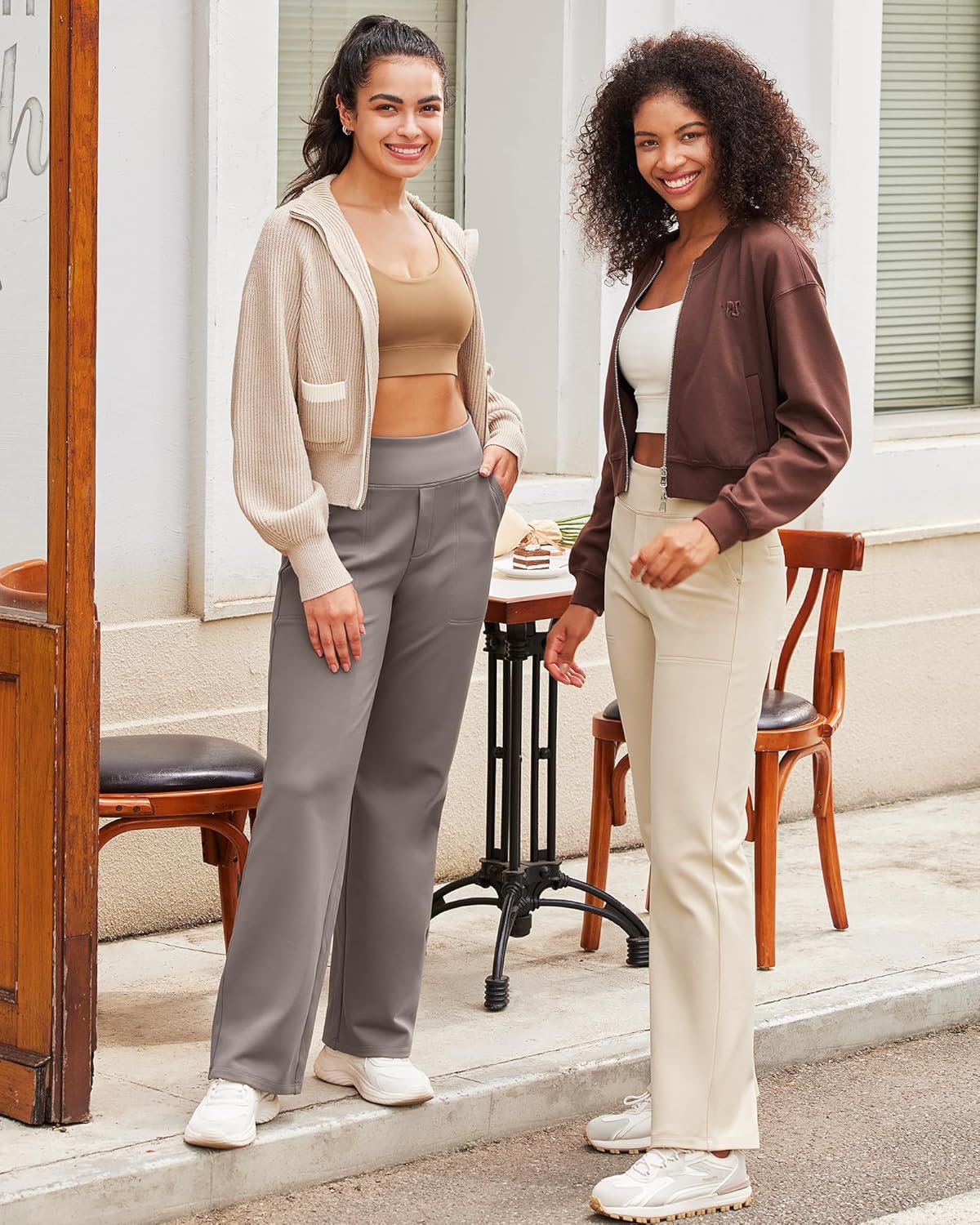G4Free EverGoing Women's Yoga Pants Loose Wide Leg Pockets High Waist Stretch Dress Casual Sweatpants Petite/Regular/Tall