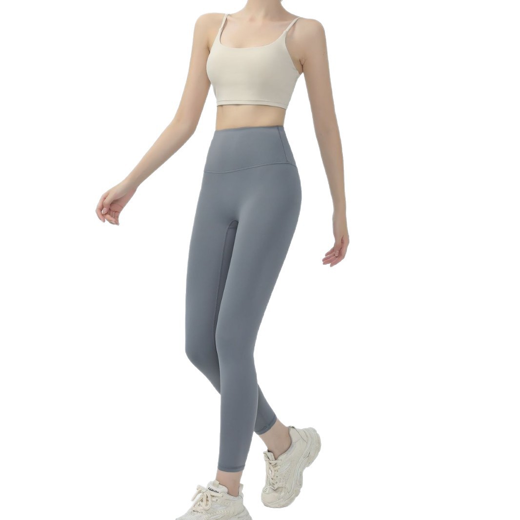 Women's High Waist Yoga Leggings Breathable Quick Dry Sweat-Wicking Fitness Running Sports Pants Made of Polyester Solid Pattern