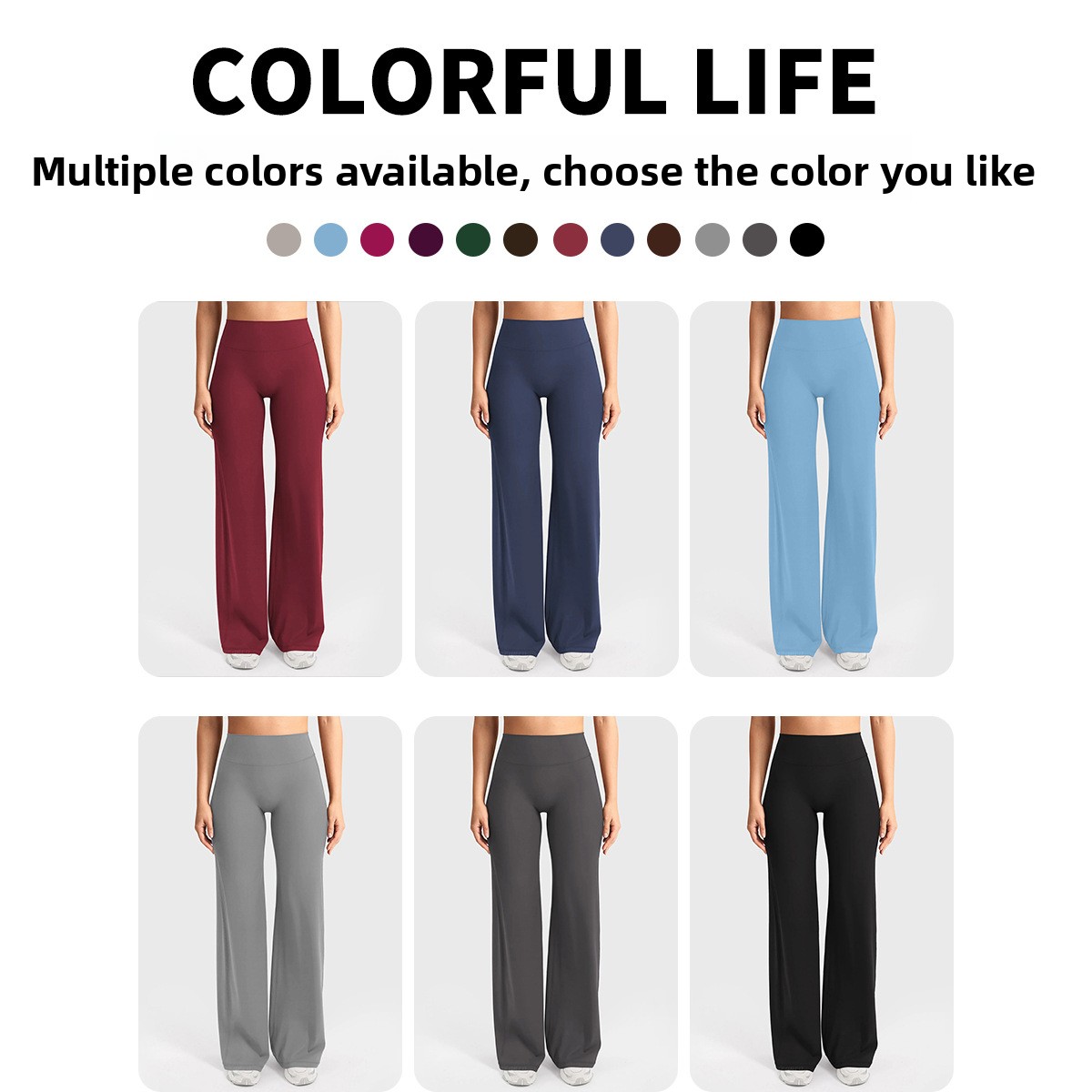 Running High Elastic Solid Full Length Yoga Pants Straight Workwear Pockets Quick-drying Breathable Hip-lifting Sports