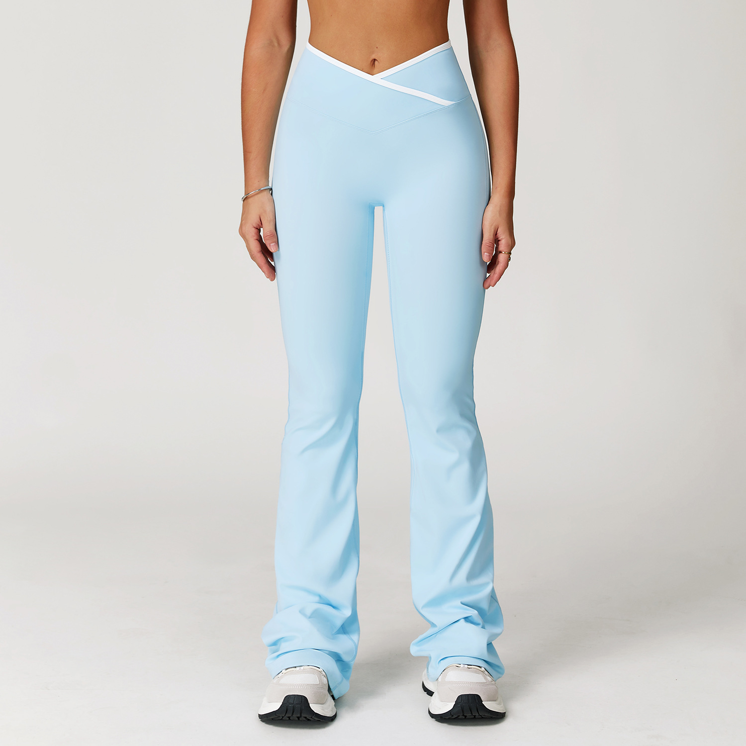 High Waist Bootcut Yoga Pants for Women Flare Leg Leggings with Crossover Waist