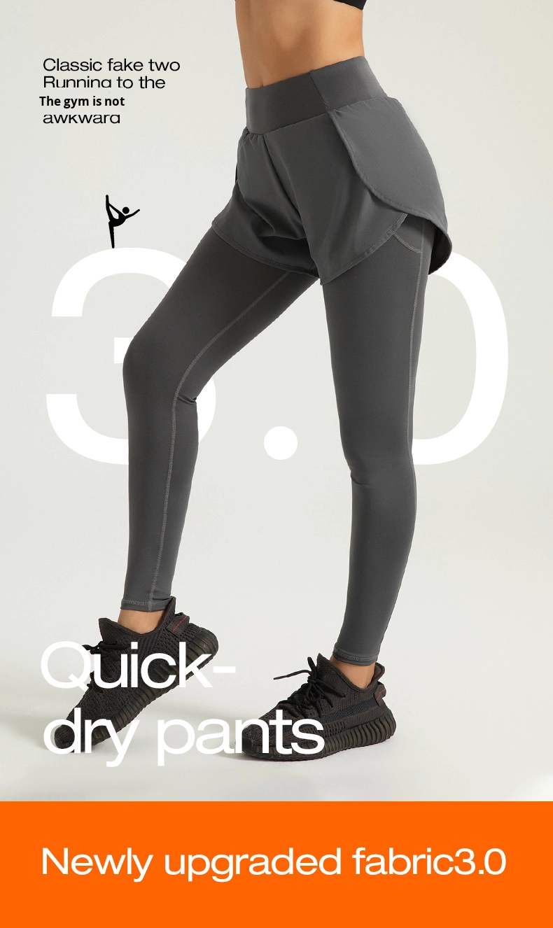 High-Waisted and Hip-Lifting Running Fitness Sports Tight Pants Two Pairs of Pocket Yoga Leggings