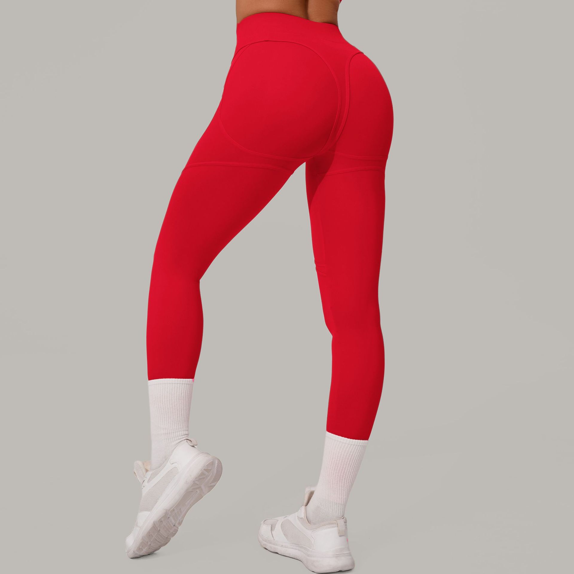 High Quality Women's High Waist Brushed Push up Yoga Pants Tummy Control Squat Proof Sports Tights Workout Leggings for Gym