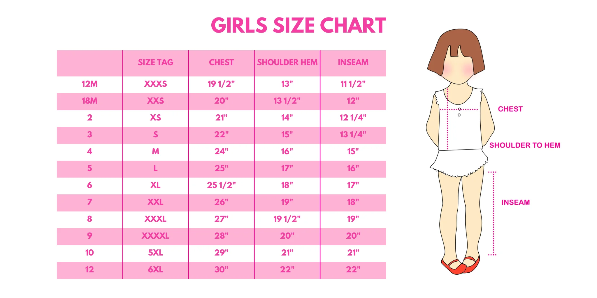 Size Chart Specifications