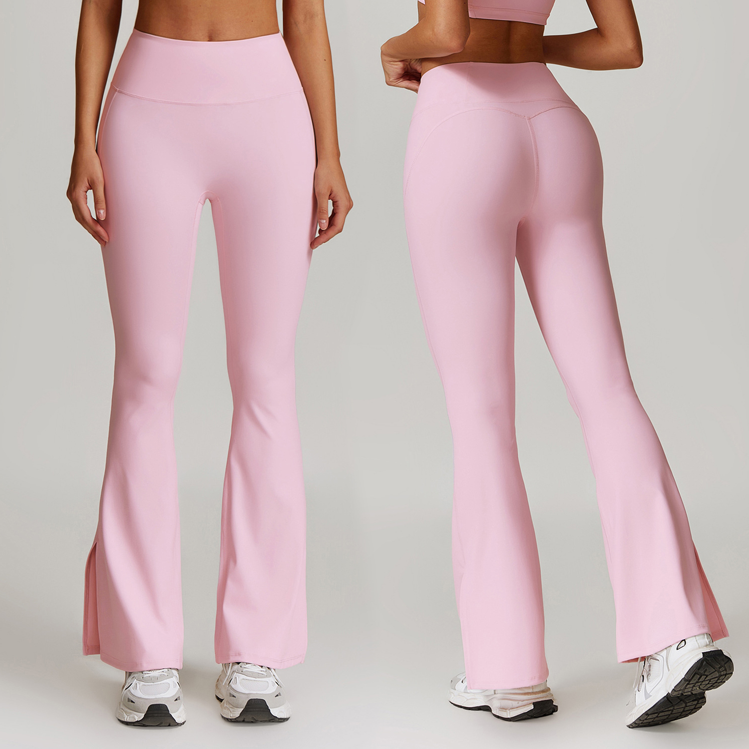 Flared Pants, High Waist, No Awkward Lines, Running Yoga Sweatpants, Casual Slits, Fitness Bootcut