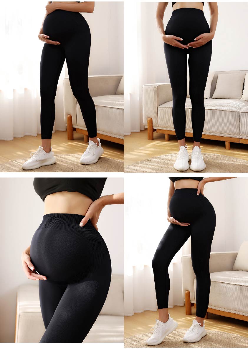 Tummy Support Ruched Maternity Yoga Leggings High Waist Hip Lifting Slim Full Length Soft Nylon Spandex Pregnancy Sports Pants
