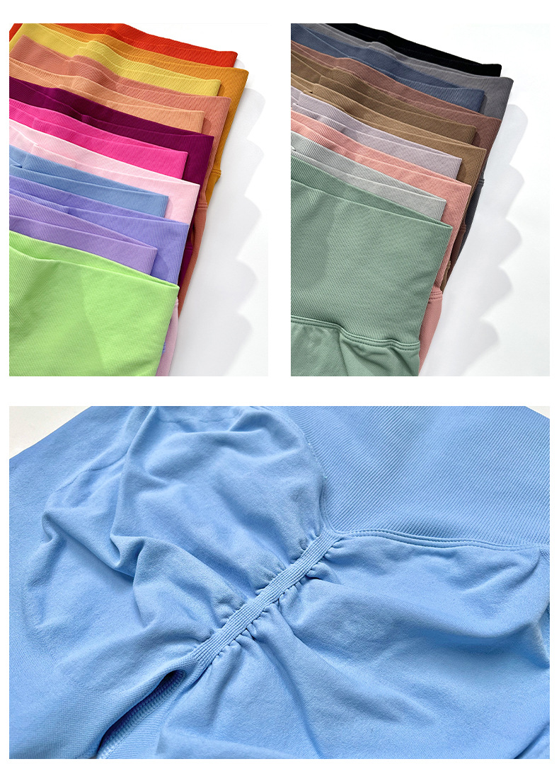 Stock Solid Yoga Leggings High Waisted Tight Plus Size Women Peach Butt Quick Drying Seamless Ankle-Length Nylon Spandex Gym