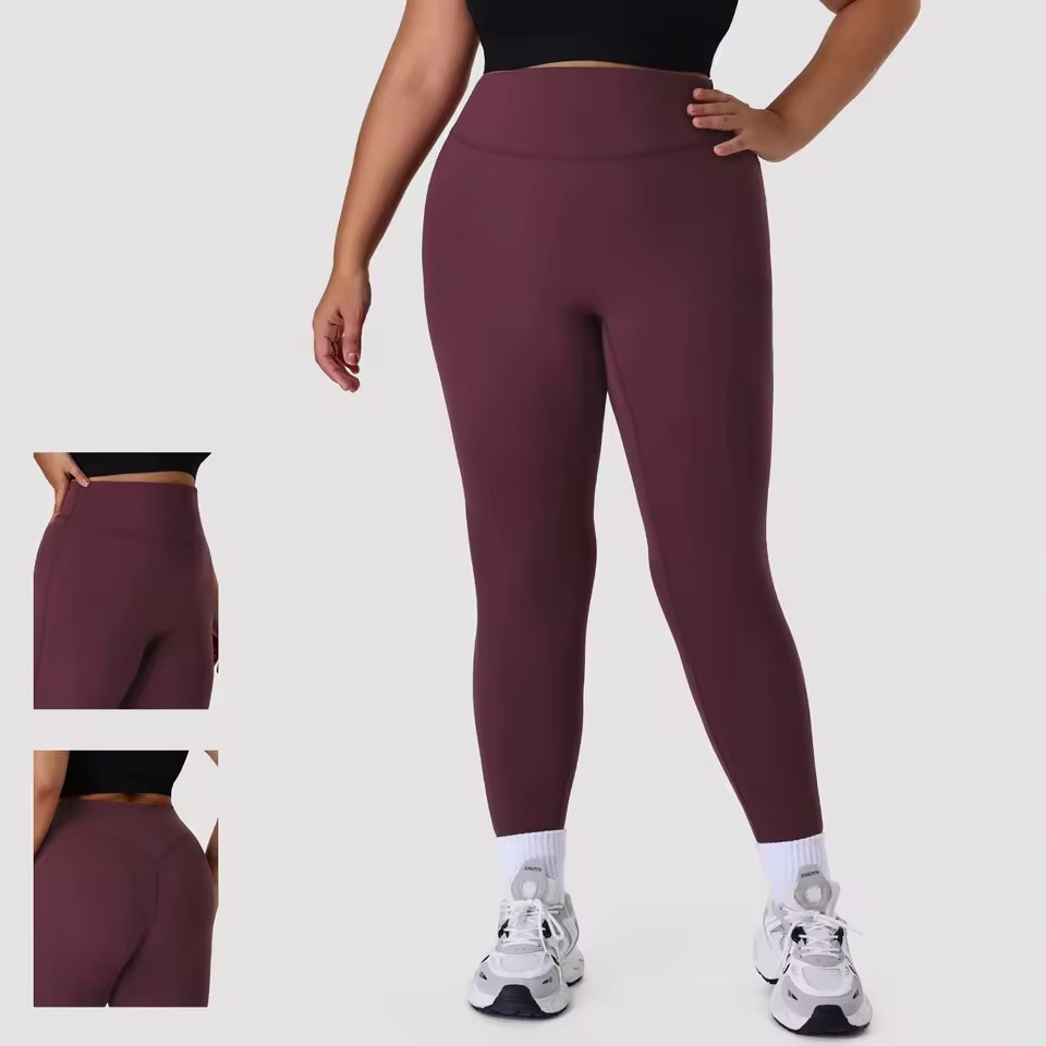 High-Waisted Butt-Lifting Seamless Solid Yoga Pants Women Breathable Plus Size Outdoor Tights Four-Way Stretch Quick-Dry Running Pants