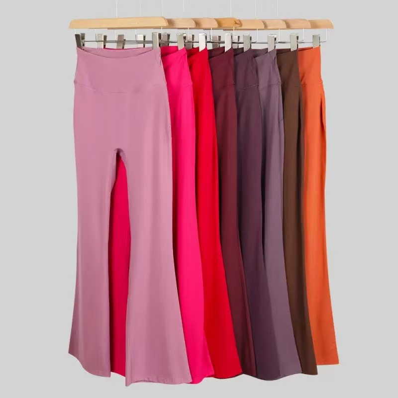 Custom Women's High-Waisted Wide-Leg Flare Yoga Pants Workout Activewear Four-Way Stretch Quick Dry Sweat-Wicking Eco-Friendly